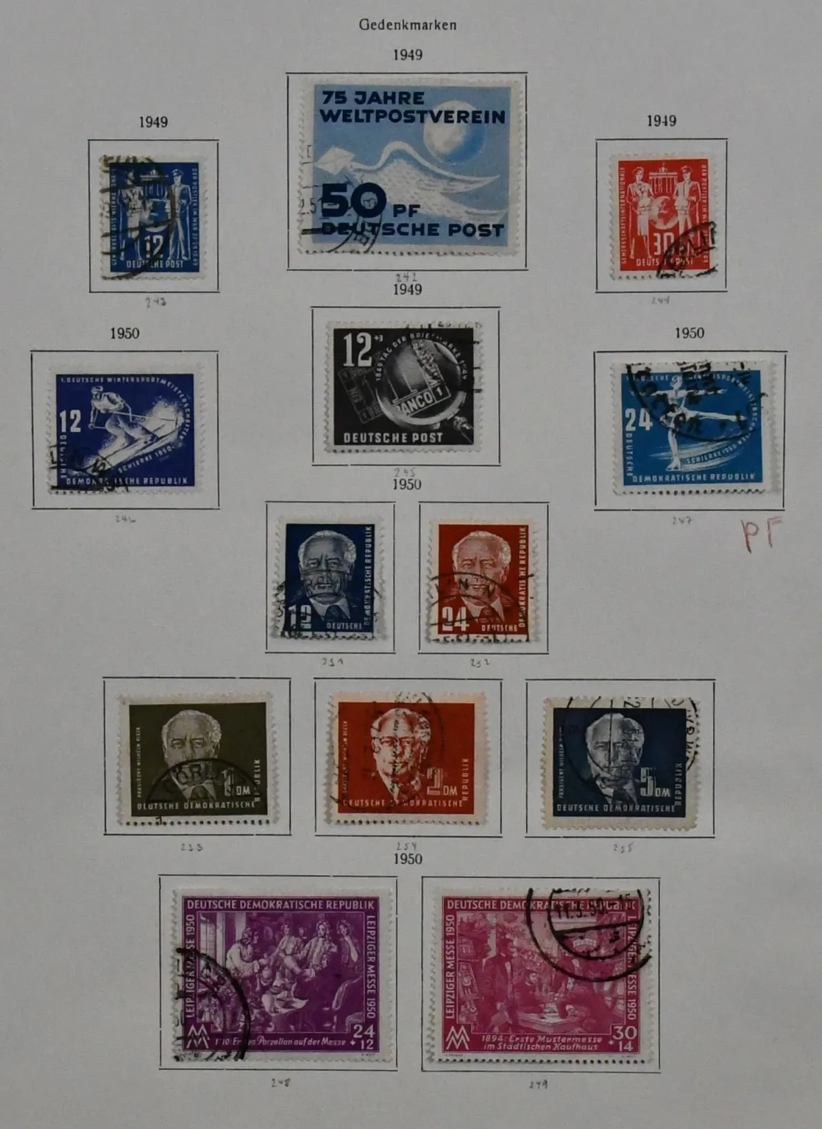 DDR, 1949/1990, gest. Slg. ab Nr. 242, ohne einige Werte ex Nr. 327/41 und Bl. 7/9, kpl., mit Nr. 257II (Mi. 200,-), 286/88, Bl. 10/19 usw., in drei…