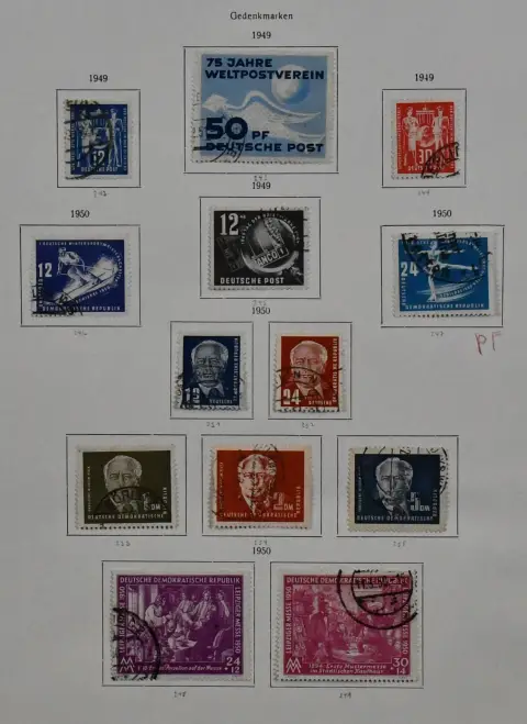 ГДР, 1949/1990, гашёная коллекция с № 242, без некоторых значений из № 327/41 и Bl. 7/9, полная, с № 257II (Mi. 200,-), 286/88, Bl. 10/19 и т.д., в трёх…