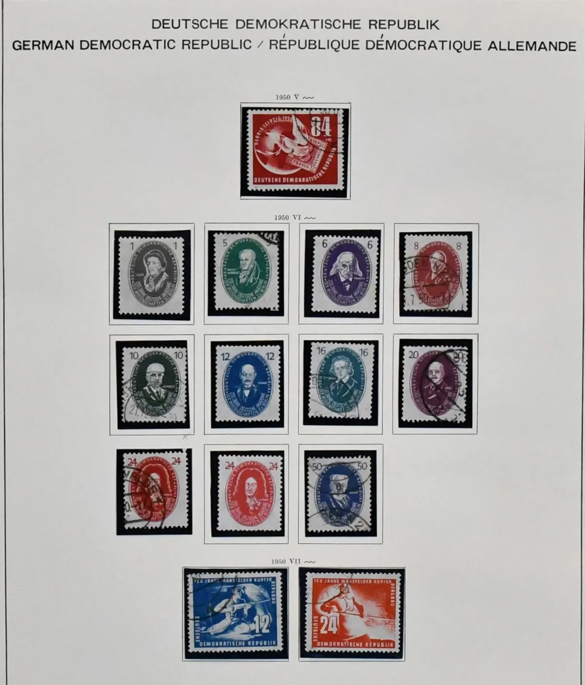 GDR, 1949-1990, collection in three volumes in mixed condition and almost complete, among others with no. 286/88, all four Marx blocks etc., modern with special features…