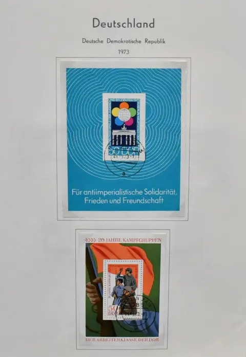 ГДР, 1956-1977, гашеная коллекция в двух томах (немного ранее), почти полная, дополнена письмами и FDC. Mi. 1500,-