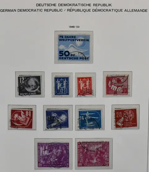 ГДР, 1949-69, гашеная коллекция в альбоме с формулярами с № 242, с Академией и № 286/88 и т.д., с 1955 почти полная, с блоками, малыми листами и т.д. Mi. свыше 2200,-