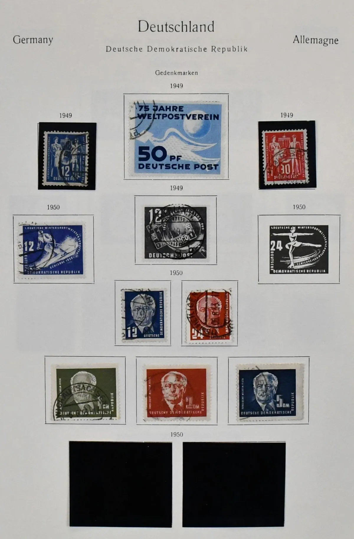 DDR, 1949-69, gest. coll. in voorgedrukt album met veel vroege uitgaven vanaf nr. 242, incl. Academie, Bl. 7 enz., vanaf 1955 bijna compleet, incl. blokken, vellen, enz. Mi. meer dan 2200,-