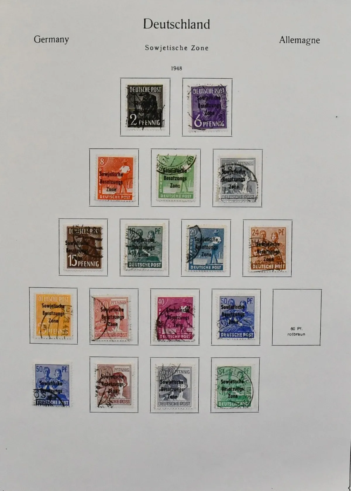 NRD, 1949/1970, czysta kolekcja kasowana w grubym albumie przedrukowym KABE, m.in. nr 256/59, 261/70, 289/92 na FDC, Bl. 10/12 itd., z lat 1956-1970 prawie kompletna. Dodatkowo kilka wydań czystych, m.in. Bl. 13. Mi. 2600,-