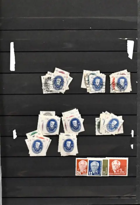 GDR, 1950, lot with no. 251-254 mint (Mi. 120,-), as well as Academy (no. 261-270) each four times mint and used (Mi. 960,-)