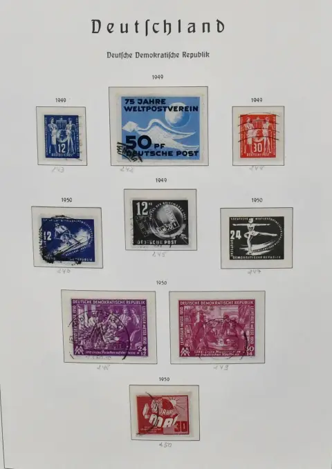 GDR, 1949-1965, used collection in Leuchtturm pre-printed album, from no. 242-59, with Chinese etc. Mi. 2000,-