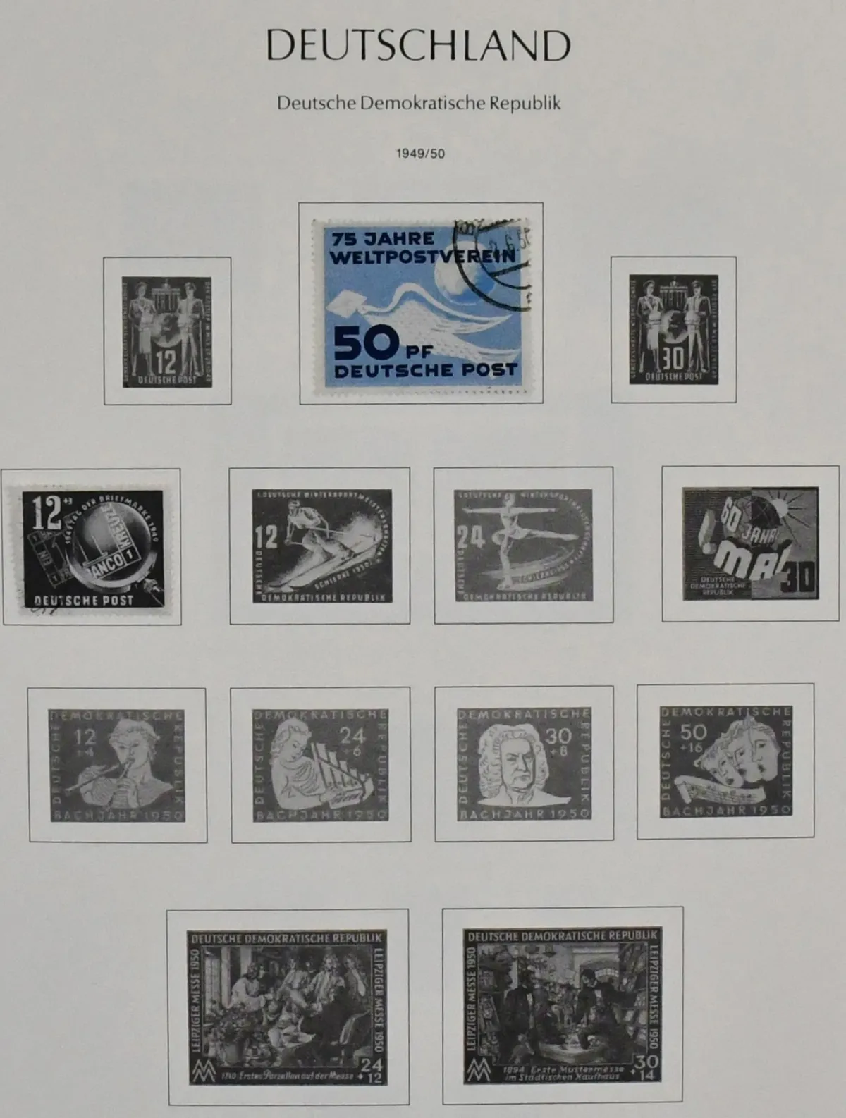 GDR, 1949-1969, used collection in pre-printed album with initial values from no. 242, then Chinese no. 286/88 etc., almost complete from 1958, with blocks,…