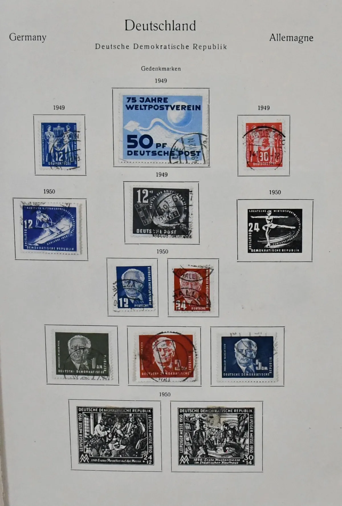 ГДР, 1949/1963, гашеная коллекция первых лет, в старом альбоме KABE с формуляром. В том числе № 242/45, 256/70, 282/85 и т.д., с 1954, без Bl. 10/15, полная. Плюс…