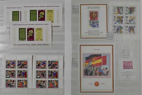 DDR, postfrisse verzameling met o.a. Bl. 10, Bl. 15, blok van zes nr. 1039/44 met DV enz., van 1969-1987 bijna compleet, sommige (vooral de blokken) meerdere malen. Michel 2500,-