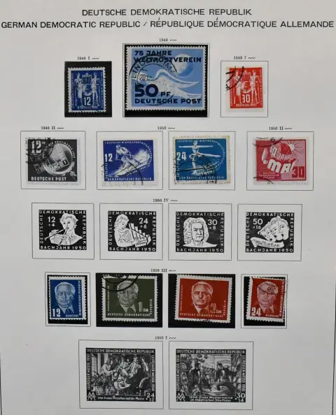 DDR, gestempelde verzameling in voorbedrukt album met beginwaarden vanaf nr. 242, verder enkele Academie-waarden, Messe, van 1955-1969 grotendeels compleet, Mi. meer dan 2000,-