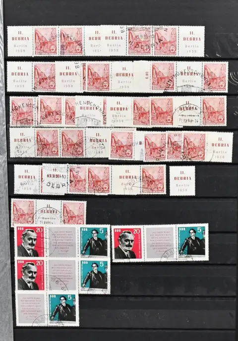 GDR, se-tenant special stamps, thick e-book with several hundred se-tenant, including no. 893/94, two blocks of four no. 901/4, three blocks of six no.…
