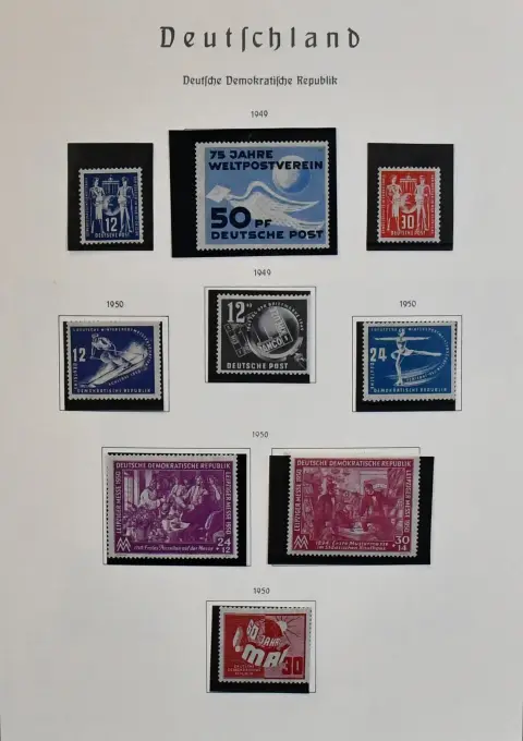 GDR, 1949/1960, mint collection of the first years, in thick Leuchtturm pre-printed album. Including no. 242/50, 256/60, 273/85, 289/92, Bl. 10/11 etc., from 1956-1960…