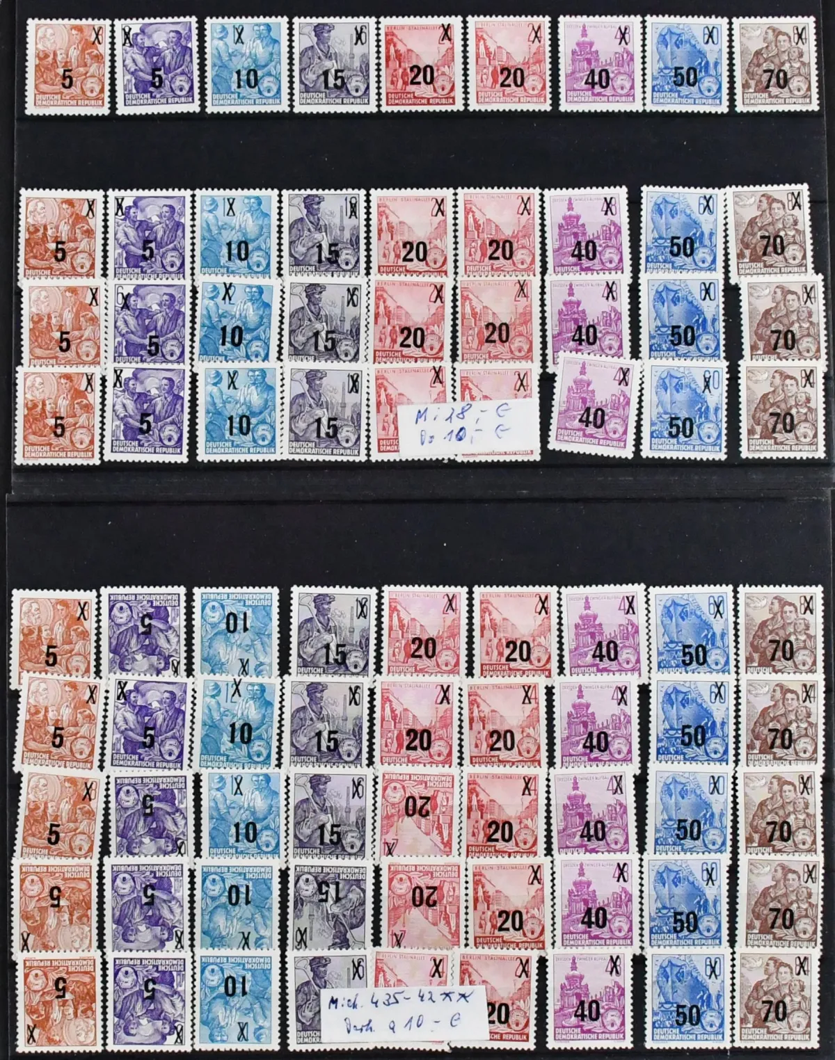 DDR, Ringbinder mit u.a. besseren Ausgaben wie Nr. 261/70 postfr. u. viermal gest. (Mi. billigst zusammen 510,-), 435/42 vielfach postfr./ungebr. inkl. Nr.…