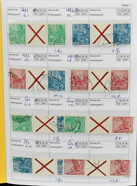 NRD, nieużywany i kasowany zestaw tylko wczesnych kombinacji i książeczek do 1960, w tym FJP z WZ1-4, SZ1-4 częściowo potrójne, H-Bl. 7-9 (3, w tym niezszyte książeczki MH 3a1/2), MH 3b1/2, MH 4a3.2, WZ6, WZ10, SZ11 itd., tanio!