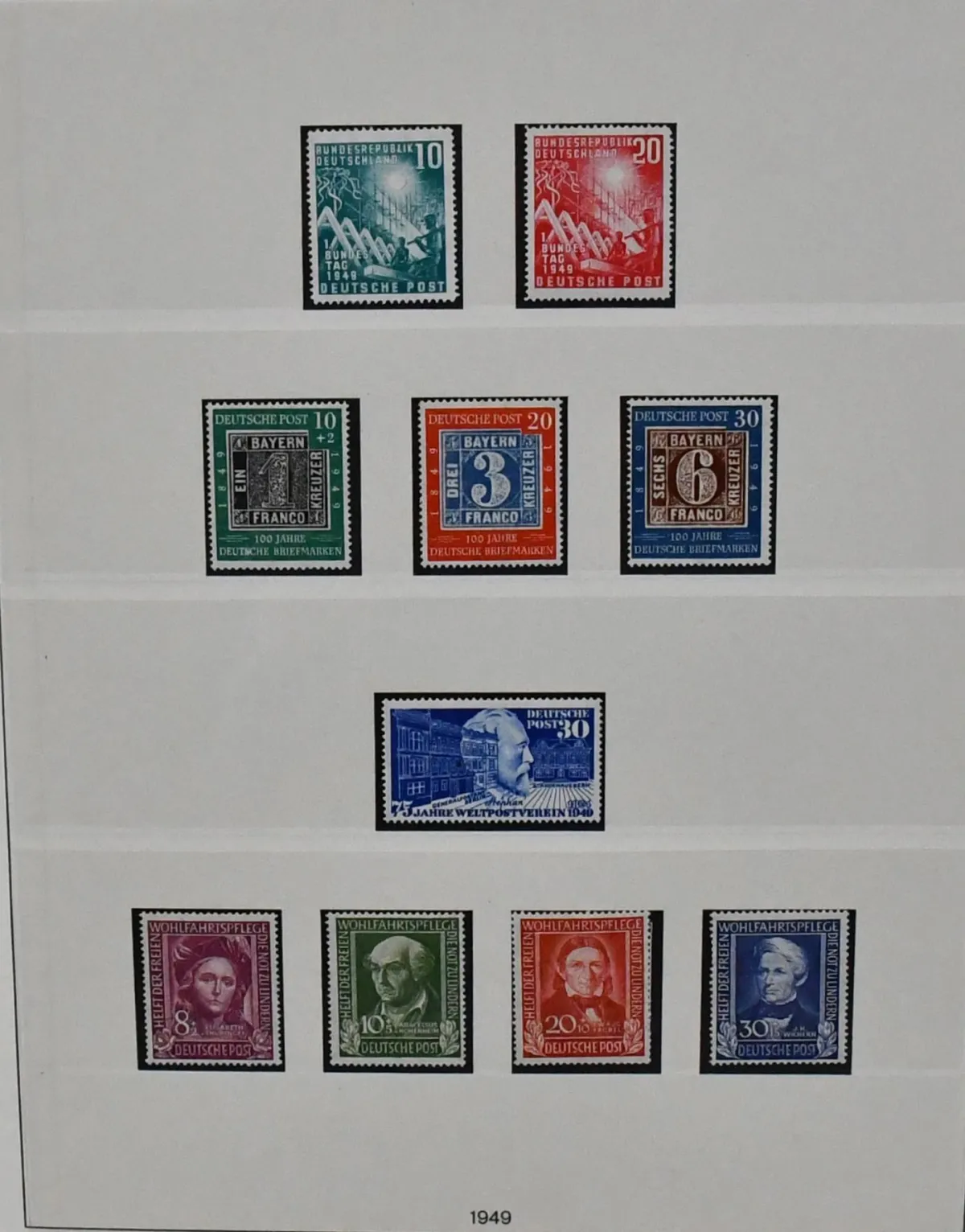 ФРГ, 1949-1963, негашеная и гашеная, двойная коллекция в формулярном альбоме Lindner, кроме 50-90 пфеннигов Posthorn негашеных, в обоих состояниях полная...