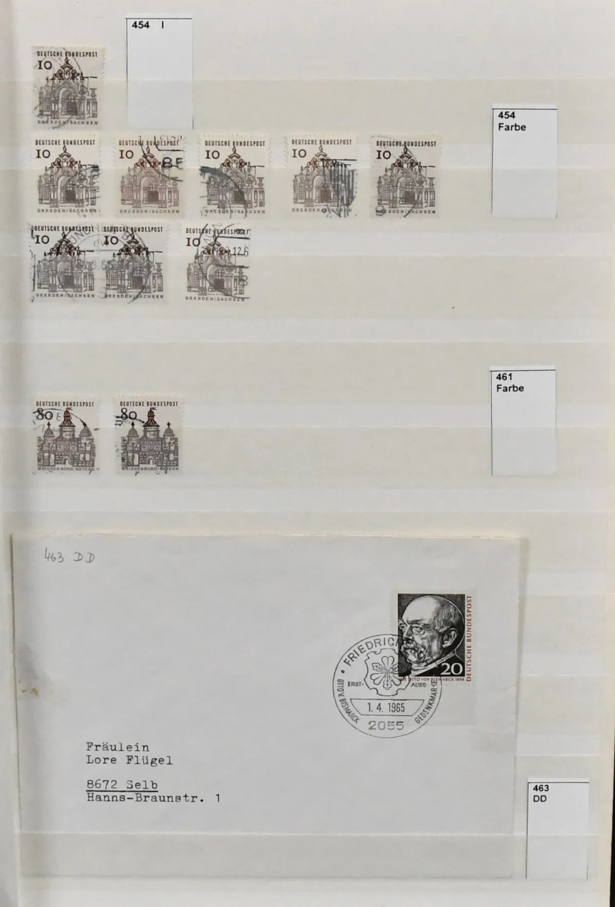 République fédérale, 1964-1976, collection spécialisée exclusivement oblitérée, uniquement particularités, dont défauts de plaque avec n° 454I, 540I, 603I, 655I/II, 673I, 694I, 696I,…