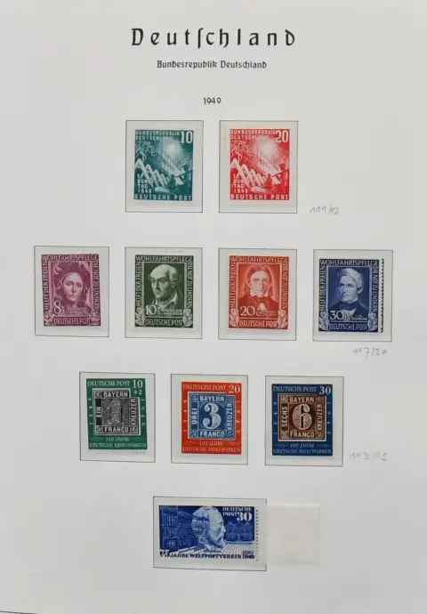 Bondsrepubliek, 1949/2000, postfrisse verzameling, vanaf nr. 111/12, zonder Posthorn, compleet, met alle welzijnssets, nr. 111/22, 139/42, Heuss (nr. 189/90 opnieuw gegomd) enz., in twee Leuchtturm albums. Mi. 5500,-