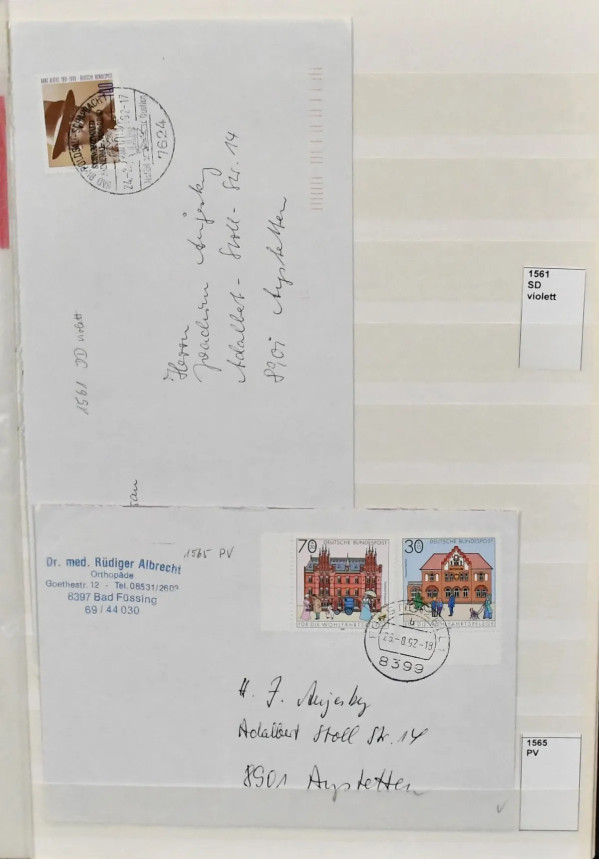 Germany, 1991-1996, specialised collection only used, special features, incl. plate flaws such as no. 1573I-III, V, 1584I, 1596II/III, 1597I, 1625I, 1633I, etc.