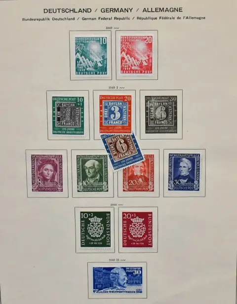 ФРГ, 1949/1958, полная негашеная коллекция искомых первых лет, со всеми лучшими выпусками, включая № 111/22, серия «Почтовый рожок» (Mi. 700,-), № 139/42,…