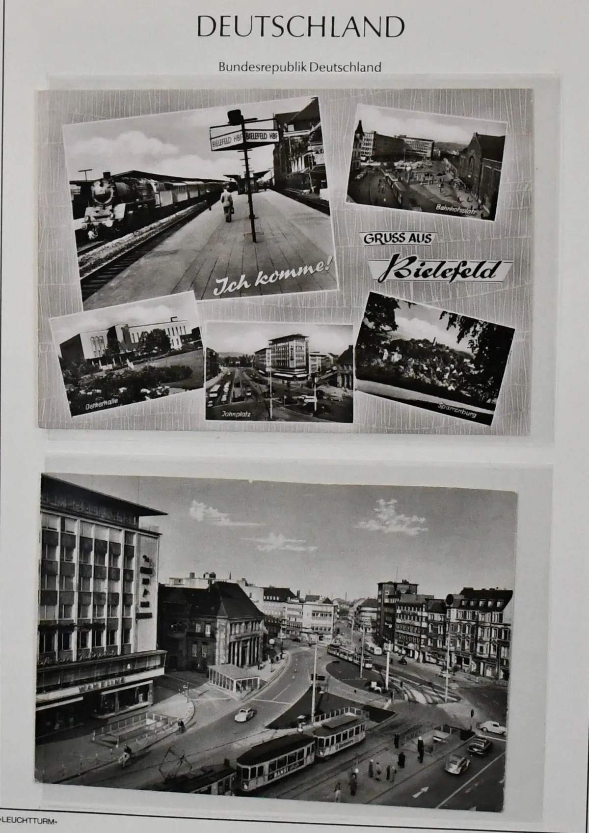 République fédérale, 1955/56, collection spécialisée avec à elle seule 145 documents ainsi que de nombreux timbres détachés, tous avec cachets ou référence "Bielefeld", beaucoup de pièces de luxe oblitérées au centre, bienfaisance avec trois lettres n° 225, série plusieurs fois détachée etc.