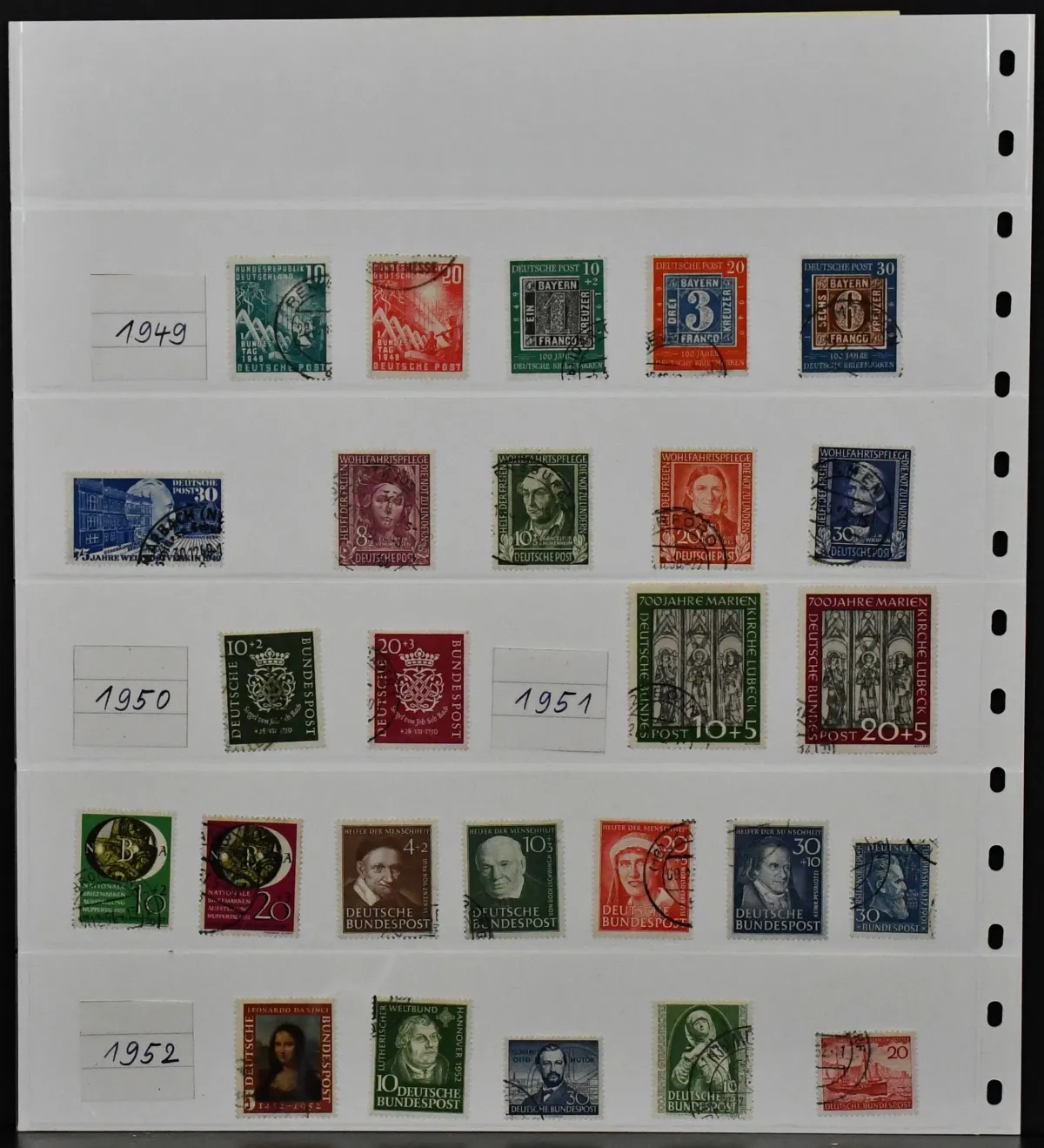 ФРГ, 1949-1975, почти полная коллекция гашёных марок с лучшими ранними выпусками, включая № 113/15, серии Helferserien, 139/40, 141/42 и др. (без стандартных серий), плюс другие части коллекции