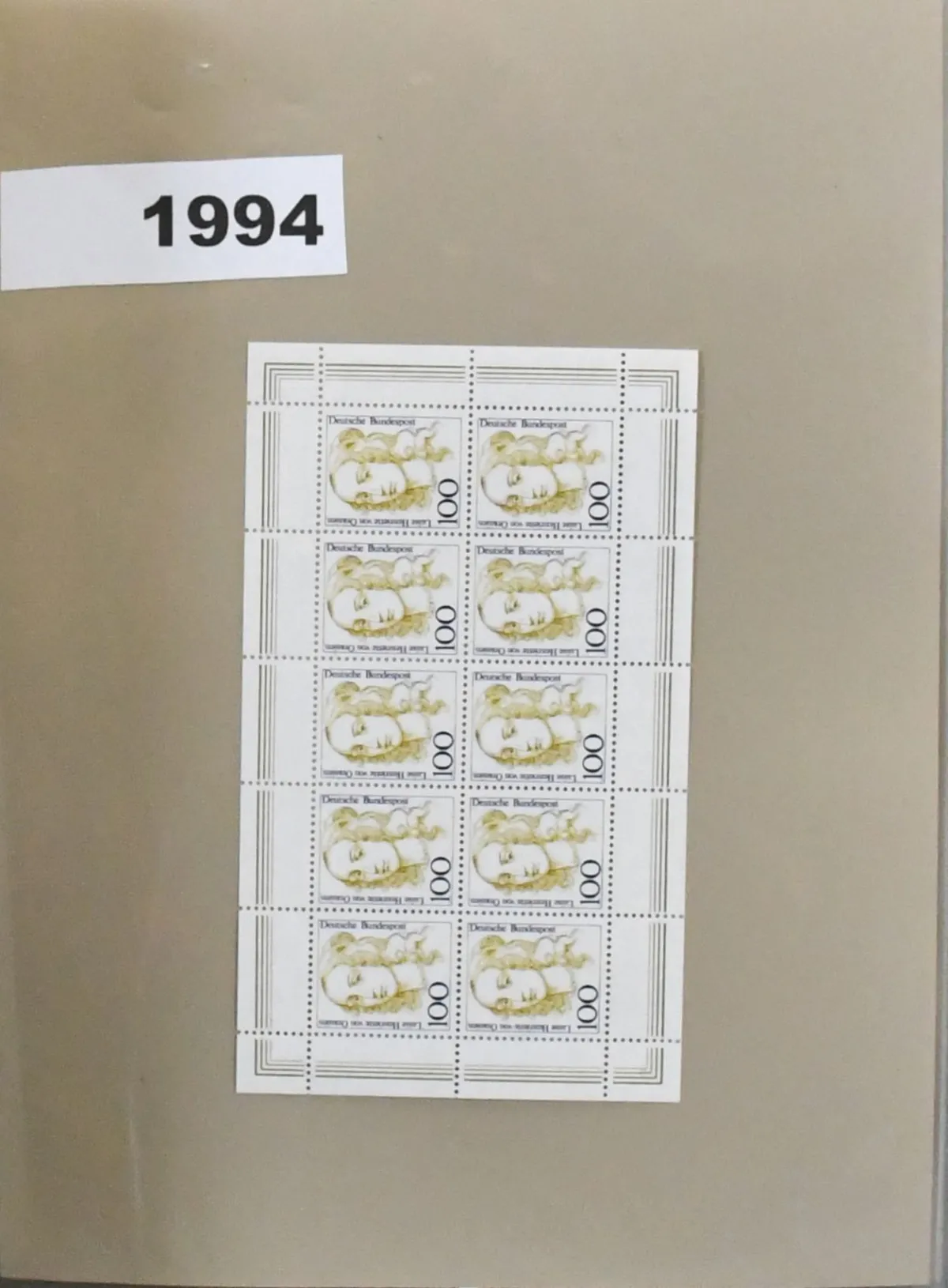 Germany, mint collection of sheets of ten, complete from 1994 to end of 1996. Mi. 2500,-