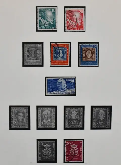 ФРГ, 1949/1977, коллекция гашёных марок начиная с № 111/12, с № 114 PF II (Mi. 180,-), 115/16, 121, 143/47 и т.д., с 1952-1977, за исключением немногих значений, полная, в альбоме SAFE с предпечатной разметкой. Mi. около 2000,-