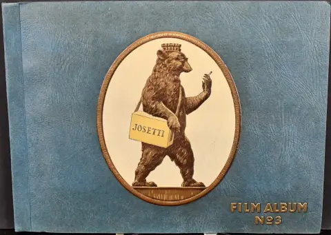 "Film-Album No. 3", альбом со звёздами немецкого кино (предположительно середина 1930-х годов), изд. сигаретной фабрикой "Josetti", полный и в превосходном состоянии (с неповреждёнными пергаминовыми промежуточными листами), в таком хорошем состоянии редкость