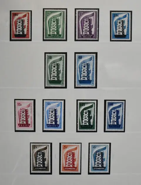 Europa Union, 1956-1979, complete mint never hinged collection in two as-new SAFE pre-printed albums with slipcases, including Luxembourg 1956-57, Liechtenstein 1960, Spanish Andorra 1972 etc. High catalogue value and accessory price