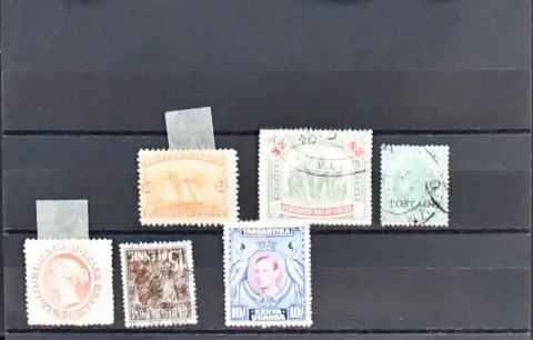 Europa/Übersee, kleines Lot auf Steckkarten mit besseren Werten in untersch. Erhaltung, dabei Übersee mit Klassik, z.B. Neufundland Nr. 19y, 20x, Malaiischer…