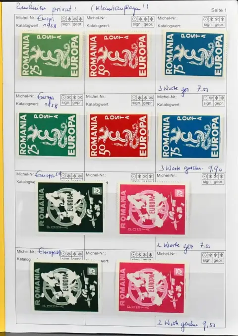 Europa-Union, CEPT-Miläufer, interessante Partie inkl. seltenen privaten Rumänien-Vorläufer-Ausgaben, Jugoslawien KB 1361-62I gest. u. postfr., II postfr.,…