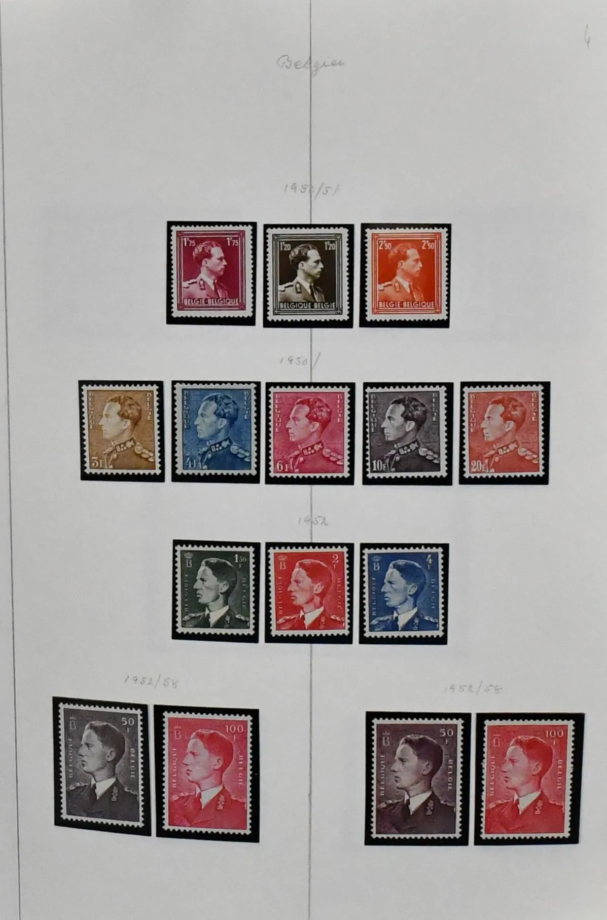 Belgium, 1948-1982, extensive mint never hinged collection in thick self-made binder, small gaps at the beginning, from 1952 practically complete (except four blocks), with...
