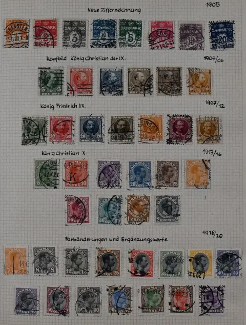 Denmark, 1904-1999, initially used, later mint collection in two volumes, including among others No. 47/52, 143/45, H-Bl. 10/12, No. 177/79, from 1966…