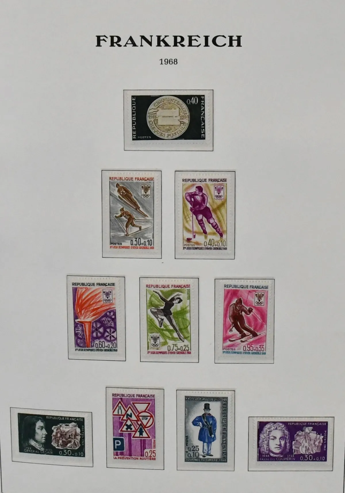 Frankrijk, 1968/1986, complete postfrisse verzameling, extra met enkele postzegelboekjes, in zo goed als nieuw voorbedrukt album. De inbegrepen geldige nominale waarde bedraagt al...