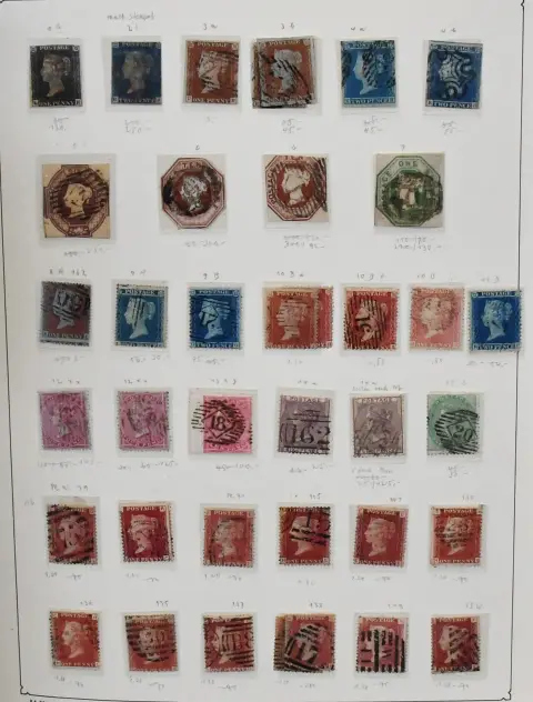 Wielka Brytania, 1840-1967, wysokiej jakości, głównie kasowana kolekcja w albumie, z wieloma szczytowymi pozycjami jak "Black Penny" w trzech egzemplarzach (z czerwonym i czarnym kasownikiem maltańskim), nr 2, 3(3), 4 (2 i w parze), 5-7 (cięte prostokątnie), 72-81, 82-84, 117(2) itd., ponadto część znaczków służbowych z kilkoma szczytowymi wartościami jak m.in. nr 1-6, 22-25 (Mi. 2000,-), 26-31, 33, 50, 69-71 itd. Mi. 11.000,-