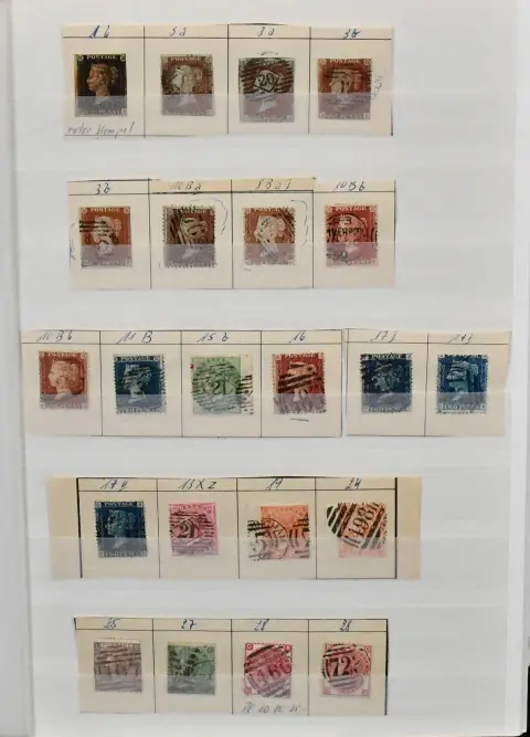 Wielka Brytania, 1840/1925, kolekcja kasowana głównie wydań klasycznych od nr 1, z nr 13, 15, 24/25, 27/30, dobrymi nr 77/78 po dwa, 79, 82, 86/97…