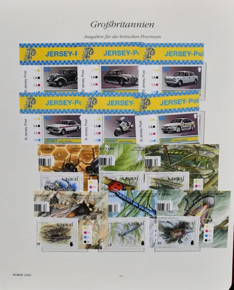 Jersey, 1972-2006, bijna complete postfrisse verzameling in drie banden, extra met boekjes, samendrukken, vellen en KLB. Mi. 2000,-