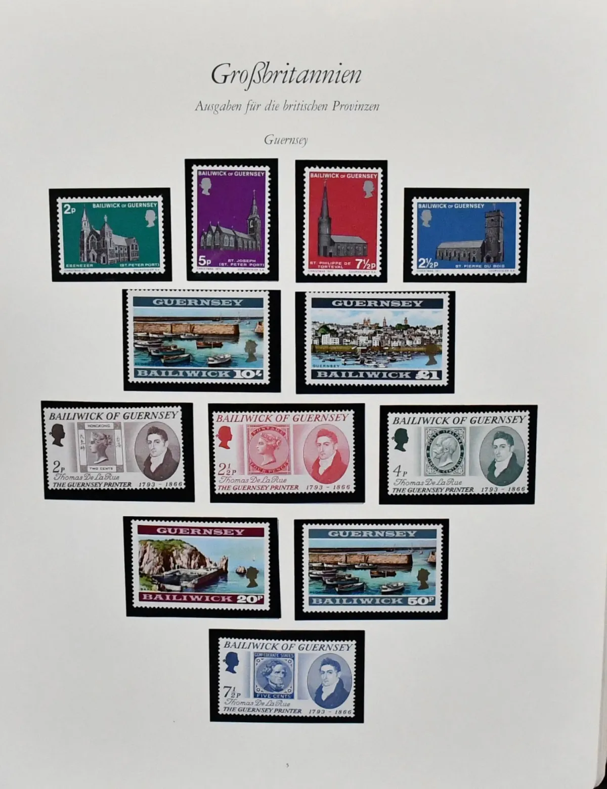 Guernsey, 1969-2005, probably overcomplete mint collection in three volumes, additionally with stamp booklets, se-tenant, sheets and KLB etc. Mi. 1400,-