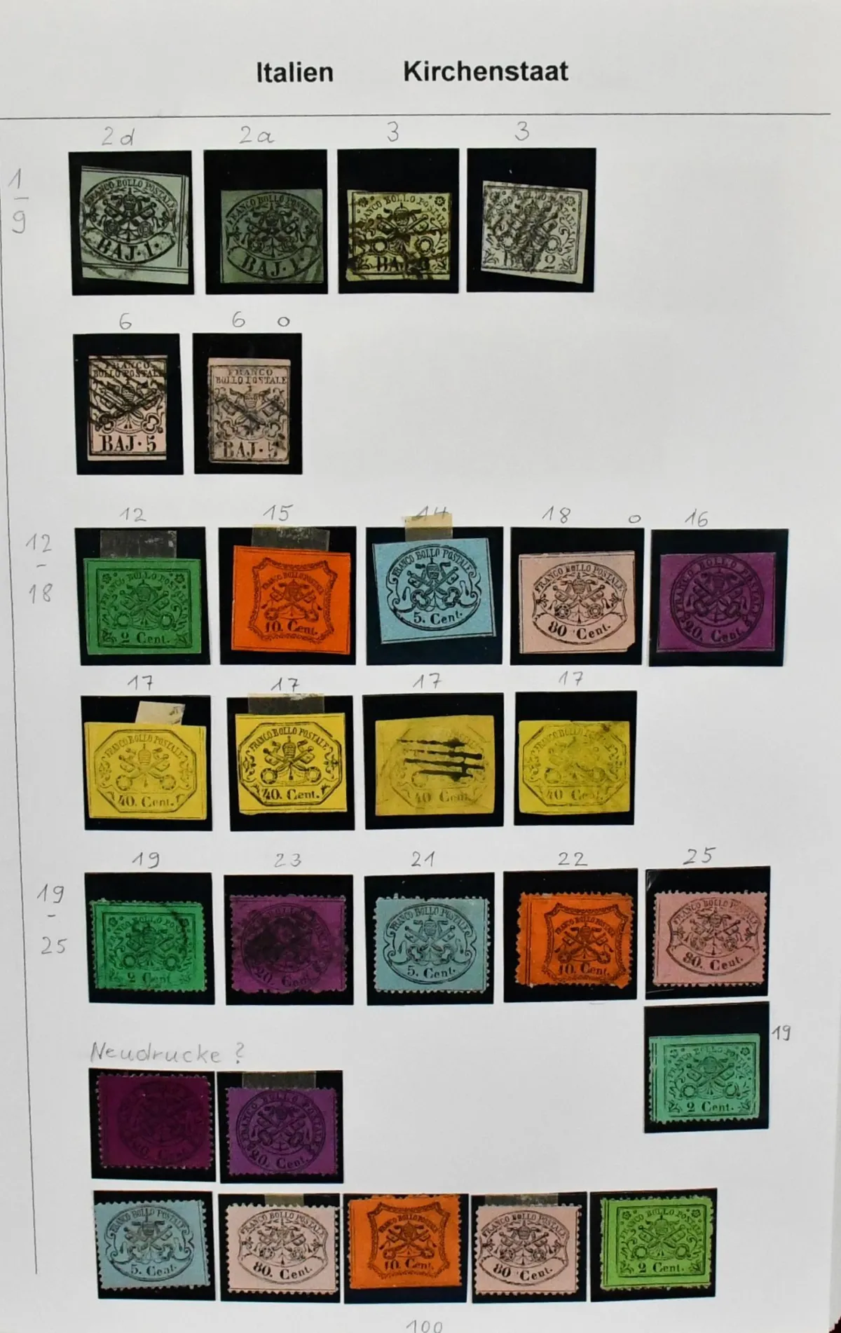 Italien, 1852-1980, Slg. in beiden Erhaltungen auf selbstgest. Blättern im Ringbinder, dabei Altitalien mit Kirchenstaat, Sardinien, Neapel und Sizilien mit…