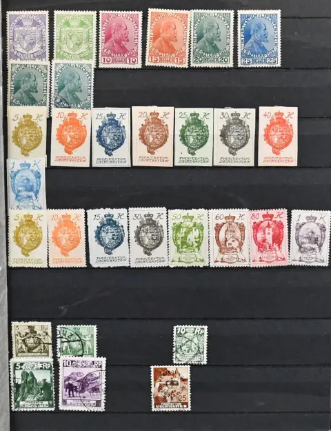 Liechtenstein, czyste od 1960 do 2017 (!) najwyraźniej kompletna kolekcja w e-booku. Sama ważna nominalna wartość od 1996 wynosi 1050,- CHF. (= ...