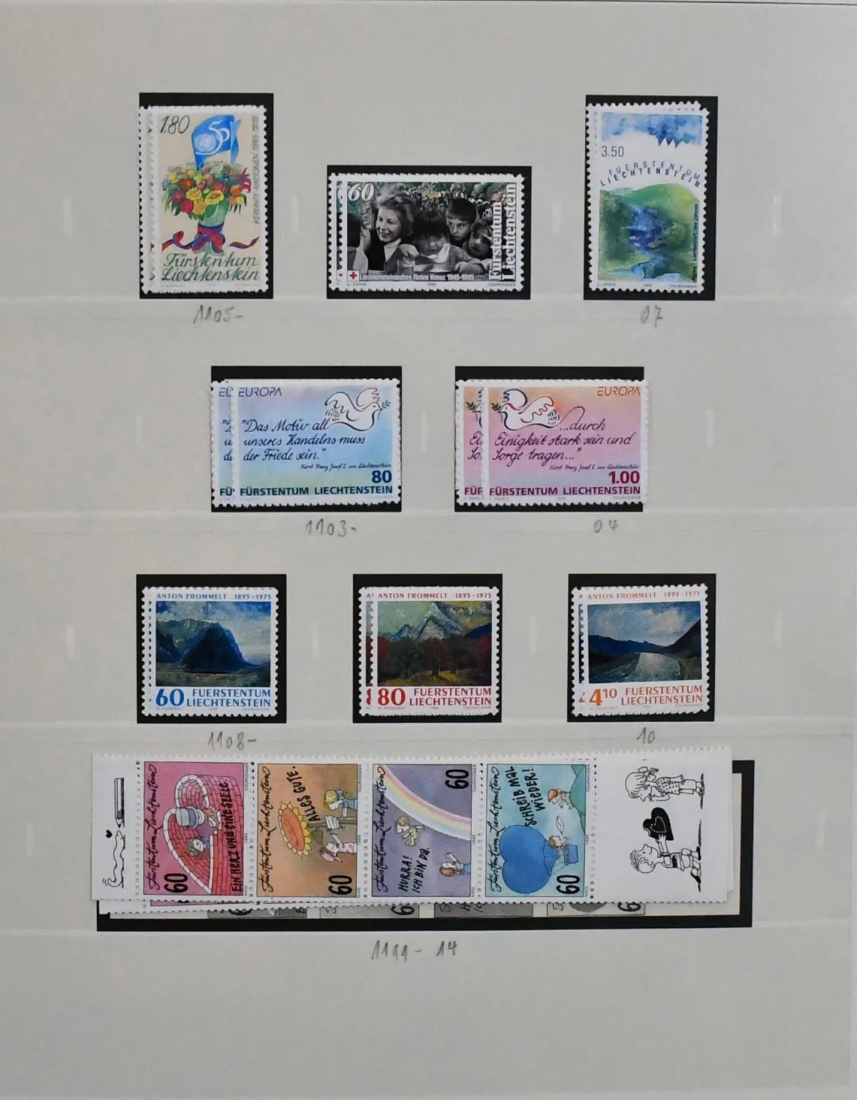 Liechtenstein, 1965-2000, far overcomplete, mint collection in two SAFE albums, with many extras like miniature sheets and sheets, several duplicates, covers and postal stationery