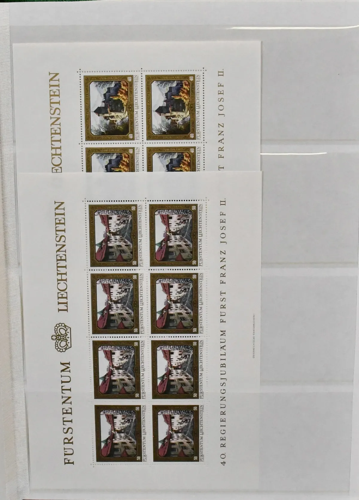 Liechtenstein, 1978/1988, postfrische Sammlung von über 200 versch. Bögen, dabei eine Vielzahl kpl. Sätze, guter Kleinbogen der Nr. 734 usw. Mi. 5700,-