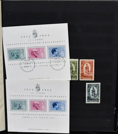 Liechtenstein, mint and used lot with among others no. 289/300 used, sport sets from 1955/56 used etc., from 1961/1979 both mint and used each complete. Mi. 1300,-