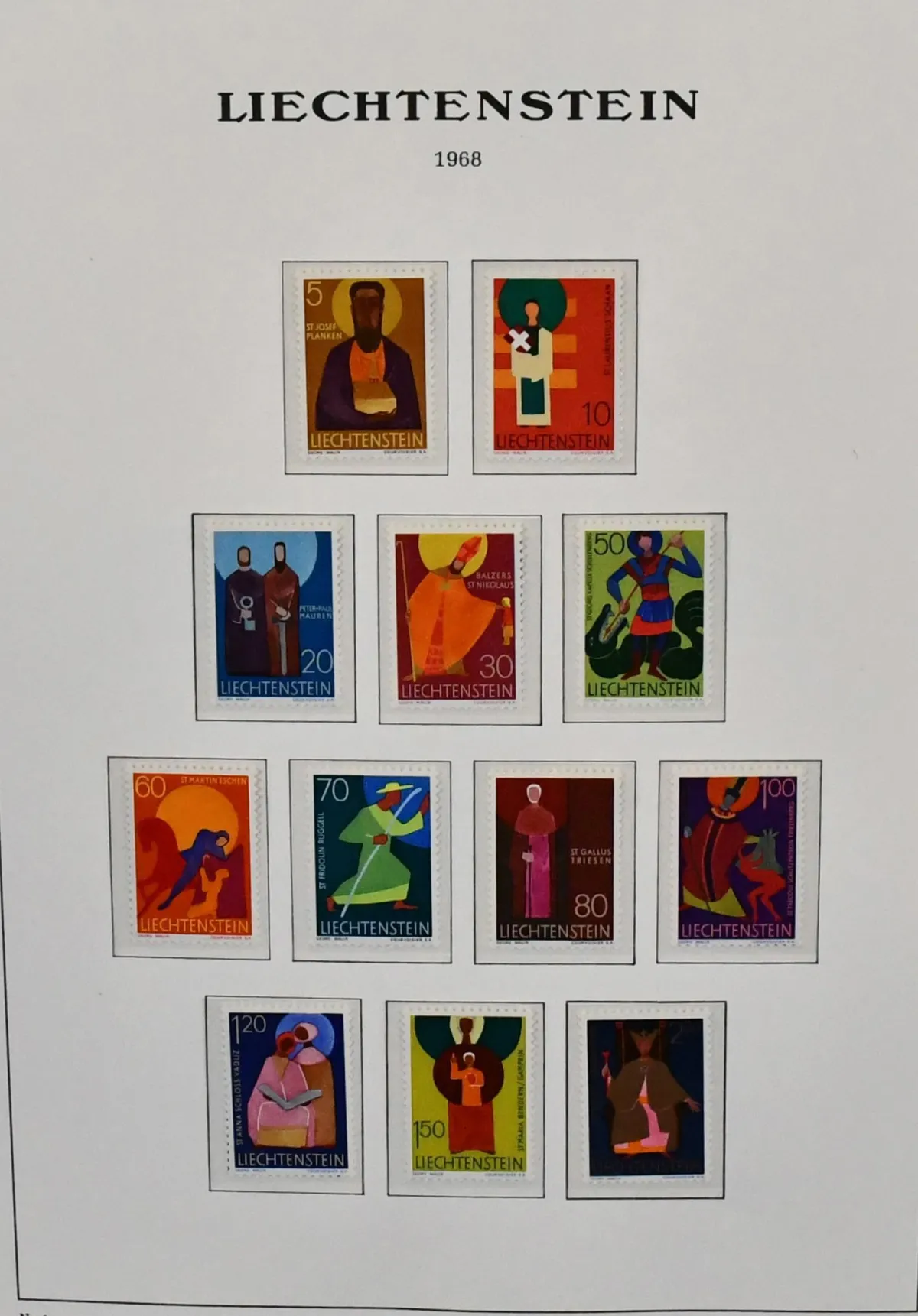 Liechtenstein, 1968/1986, kompletna kolekcja postfr., dodatkowo z małymi arkuszami nr 881/83 i 903, na formularzach. Mi. 700,-