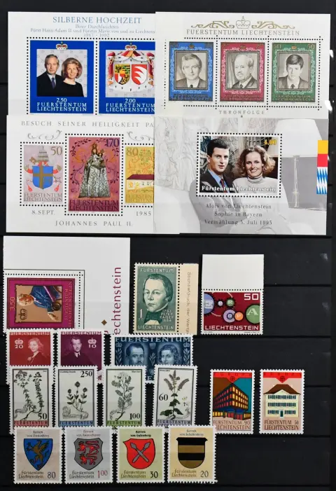 Liechtenstein, mint, varied compilation of complete sets from the 70s/90s in a stockbook, Mi. 1300,-