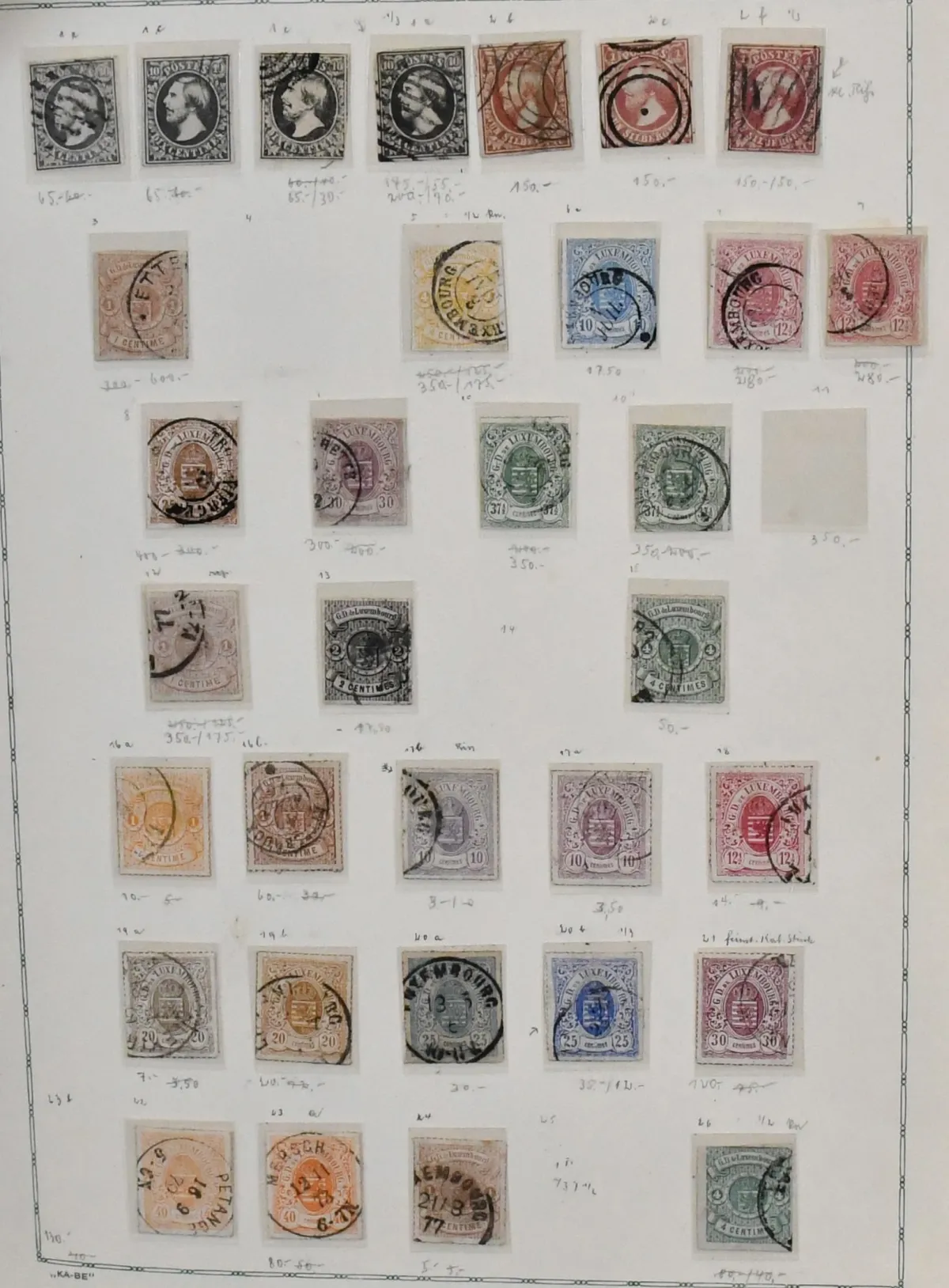 Luxembourg, 1852-1966, collection in both conditions in album, including many good values such as no. 1(4), 2(3), 5-8, 9(2), 21, 23a/b, 26, 27-34, 35(3), 36(2),…