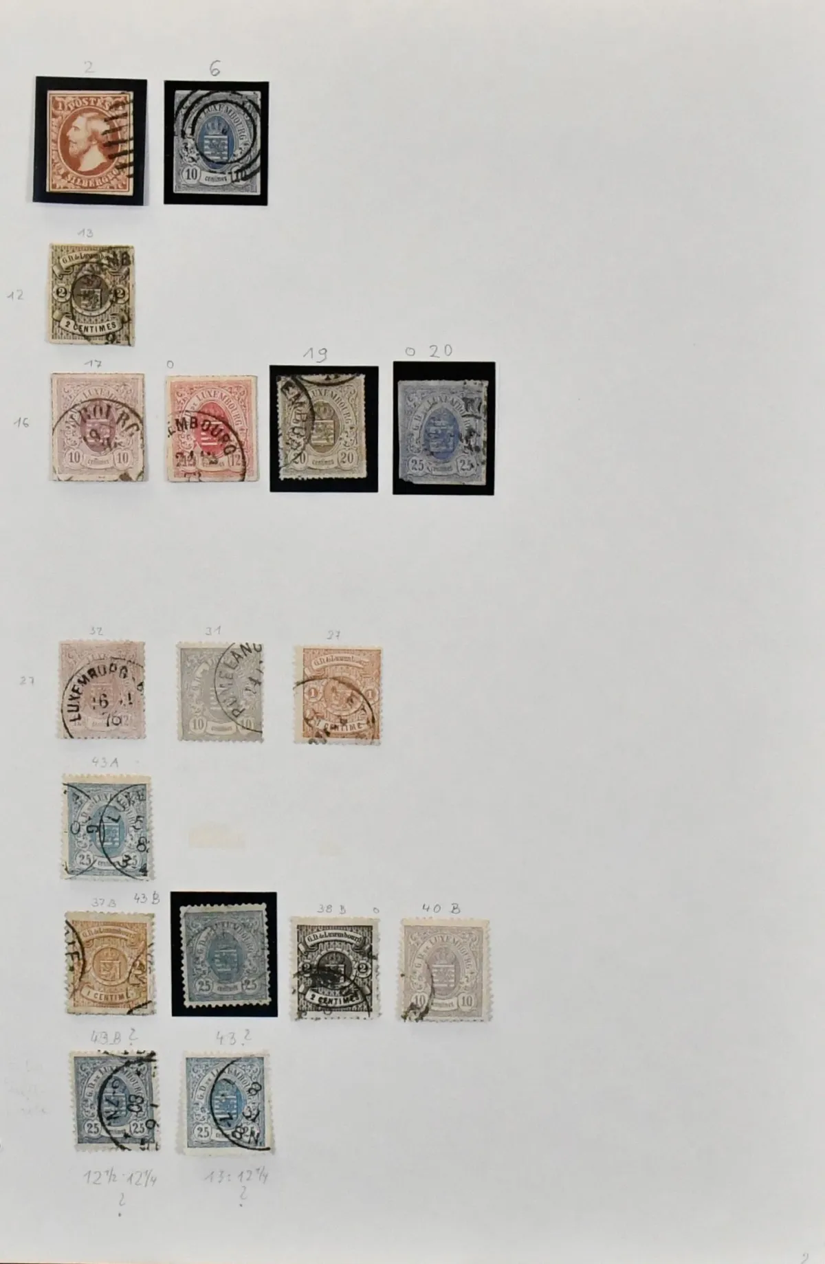 Luxembourg, 1852-1964, mainly used collection on self-made album pages, including among others no. 2, 6, 13, 19, 32, 55, 106, 143(2), 151, 208-12, 296-301, 478-83,…