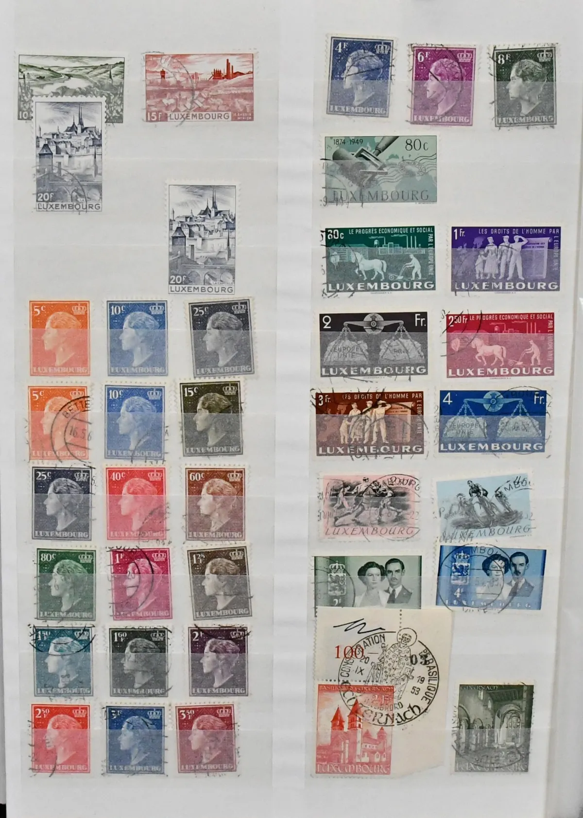 Luksemburg, 1882-2009, kolekcja w obu stanach w albumie, w tym dobre wydania powojenne, takie jak nr 478-83 kasowane, 555-57 czyste dwukrotnie oraz kasowane,…