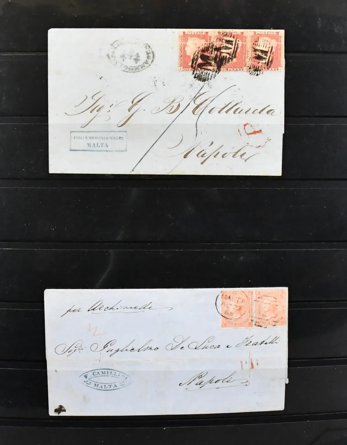 Malta, ca. 1860-1930 (im Anhang noch schöner Teil Internationale Antwortscheine, diese auch später), reizvolle Briefsammlung, beginnend mit seltenen…
