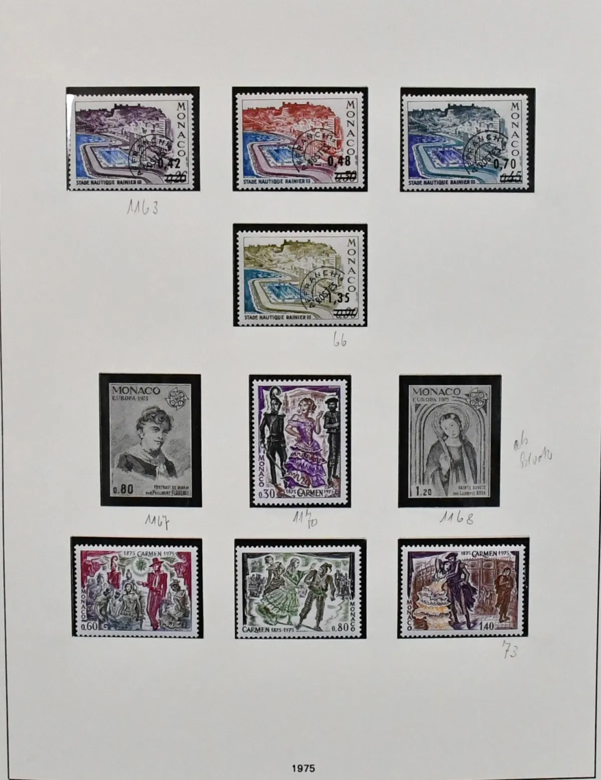 Monaco, 1975-2000, bijna complete ongebruikte verzameling volgens hoofdnummers, aanvullend met MH, speciale drukken zoals Olympia 1980, Epreuve de Luxe-drukken enz. Mi. 3700,-