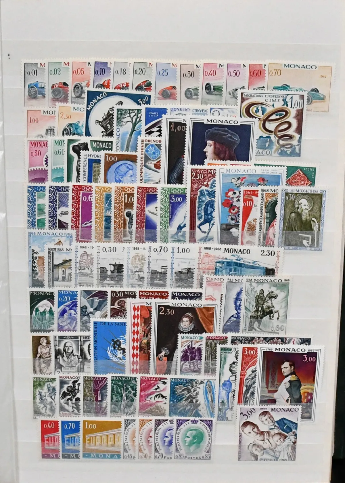 Monaco, 1967-1982, postfrische Slg. im Steckbuch, wohl annähernd kpl., mit ca. 1700 Werten u. Blocks, Mi. 1100,-